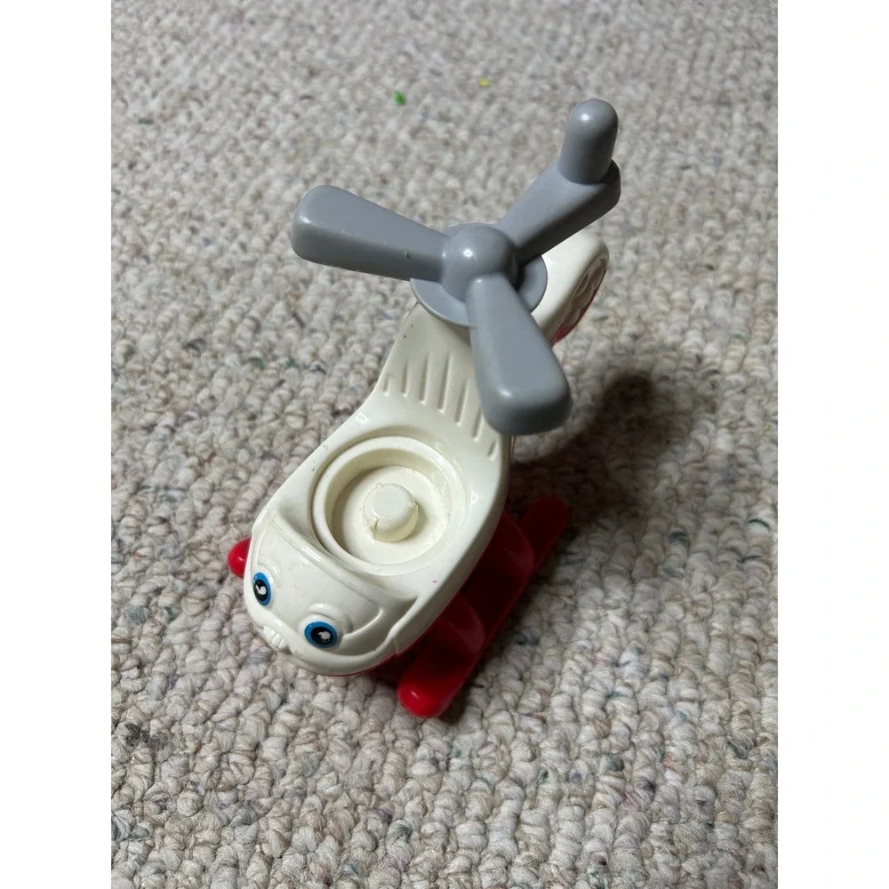 Fisher-Price Little People Helicopter Red‎ White Vintage 2001 Mattel 1374 H7 Toy